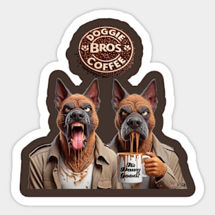 Doggie Bros Coffee by focusln Sticker